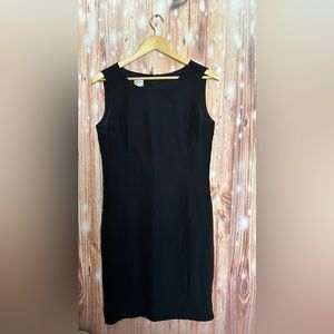 Armani Collezioni Silk Blend Black Sleeveless Sheath Dress 44